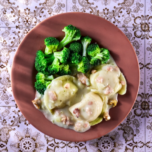 Image of Perogies with Bacon Leek Sauce